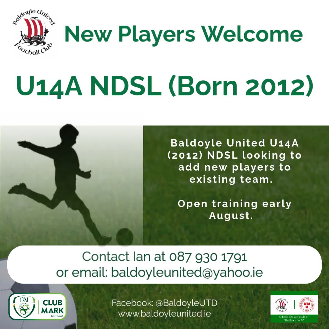 Baldoyle United FC (@baldoyleutd) on Twitter photo โฝ ๐จ๐ก๐๐๐ฅ ๐ญ๐ฐ (๐ฎ๐ฌ๐ญ๐ฎ): ๐ก๐ฒ๐ ๐ฃ๐น๐ฎ๐๐ฒ๐ฟ๐ ๐ช๐ฒ๐น๐ฐ๐ผ๐บ๐ฒ
Open training in early August so text Ian at 087 930 1791.
โ
Affiliate Club Shelbourne FC
โ
FAI Club Mark
โ
Astro training facilities
<a href="/NeasainPe/">Pobalscoil Neasรกin PE Dept</a> <a href="/BelmayneEtss/">Belmayne ETSS</a> โฝ ๐จ๐ก๐๐๐ฅ ๐ญ๐ฐ (๐ฎ๐ฌ๐ญ๐ฎ): ๐ก๐ฒ๐ ๐ฃ๐น๐ฎ๐๐ฒ๐ฟ๐ ๐ช๐ฒ๐น๐ฐ๐ผ๐บ๐ฒ
Open training in early August so text Ian at 087 930 1791.
โ
Affiliate Club Shelbourne FC
โ
FAI Club Mark
โ
Astro training facilities
<a href="/NeasainPe/">Pobalscoil Neasรกin PE Dept</a> <a href="/BelmayneEtss/">Belmayne ETSS</a>
