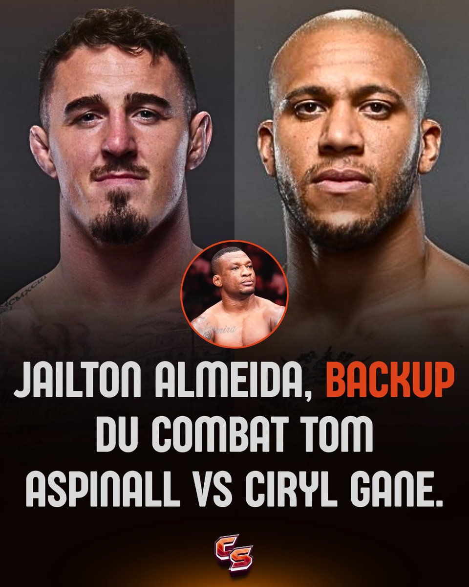 Cage Spirit (@cagespiritmma) on Twitter photo 🚨 Jailton Almeida affirme qu'il sera le backup du main event de l'UFC 321 :
🏆🏴 Tom Aspinall 🆚 Ciryl Gane 🇫🇷
🗞️ via <a href="/arielhelwani/">Ariel Helwani</a> | #UFC321 🚨 Jailton Almeida affirme qu'il sera le backup du main event de l'UFC 321 :
🏆🏴 Tom Aspinall 🆚 Ciryl Gane 🇫🇷
🗞️ via <a href="/arielhelwani/">Ariel Helwani</a> | #UFC321