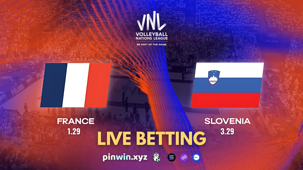 VOLLEYBALL NATIONS LEAGUE QUARTERFINALS: France vs Slovenia 🏐 Olympic  champions meet rising Balkan force TOMORROW | 09:00 CET Predict prematch or  LIVE with $SOL on Pinwin 🐧 #VNL #FranceSlovenia