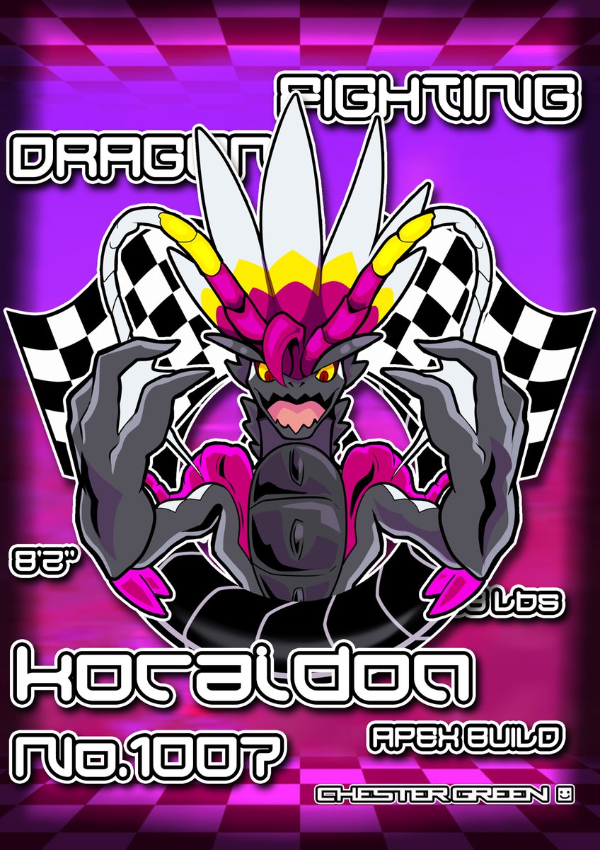 _chester_green's tweet photo. shiny koraidon just bc 🏍️🏁

#Pokémon #Pokeart #ポケットモンスター #Pkmn https://t.co/wtGvNfnWLv