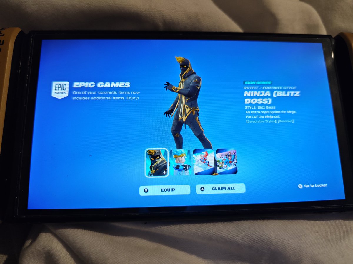 Oh nice, I thought the new Ninja Blitz Boss skin would be a new skin rather than a style. 
It looks sweet af too <a href="/Ninja/">Ninja</a>