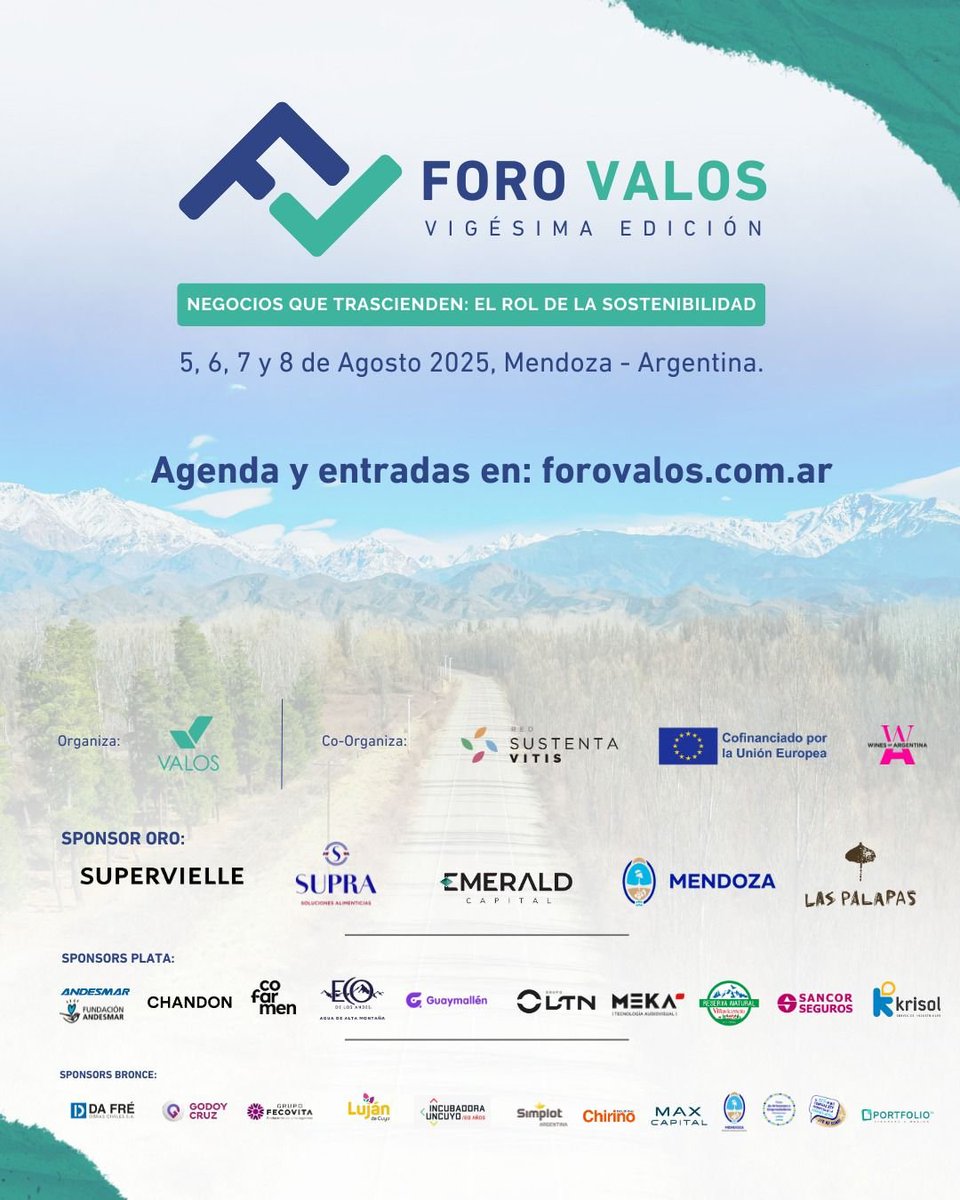 MENDOZA! 🇦🇷

Voy a estar dando la Keynote en el Foro Valos. Los cupos son super limitados. Es sólo presencial.

📆 Del 5 al 8 de agosto
🎯 5 eventos multisectoriales
🎤 +30 speakers nacionales e internacionales

📲 Agenda completa y más info en: forovalos.com.ar
