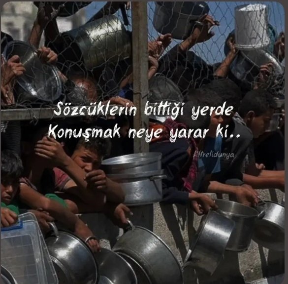 Dert her yanı sarmış
Varmı gönlü rahat olan..?

Sahi neydi insanlık?

Gazze’nin Çığlığını Duyun”
 #HearGazasCry