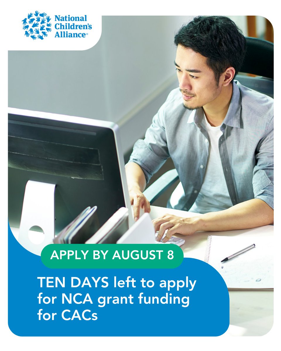 What’s in store for your CAC next year? Apply for grant funding so you can make it happen! We are still accepting applications for NCA's annual requests for proposals (RFPs) for Children’s Advocacy Center (CAC) competitive grant funding for the 2026 grant year. 
 
Applications