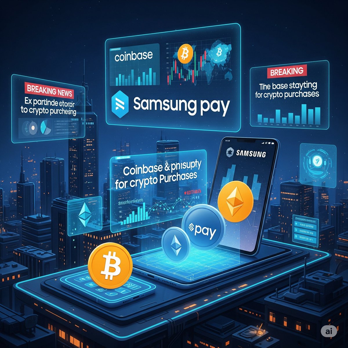 🚀 BREAKING NEWS! 🇺🇸🇨🇦 Coinbase just teamed up with Samsung Pay for  crypto purchases in the U.S. and Canada! 💸📱 Say goodbye to hassle—now you  can fund your Coinbase account directly via