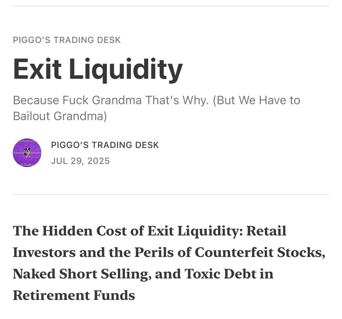 Private Equity Wants Your 401k's and Pensions 
- you need to know what they're invested in 

"Protecting retail investors requires closing regulatory gaps, particularly in Canada, where naked short selling remains a concern, and in the U.S., where private credit oversight is
