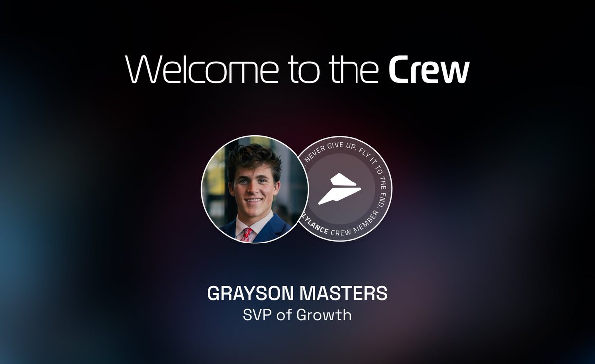 flylance's tweet photo. We’re thrilled to welcome Grayson Masters as our new Senior Vice President of Growth at Flylance! https://t.co/hPoSCUqkei