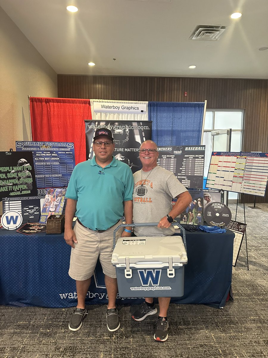 Brad Turner (@coachbradturner) on Twitter photo Congratulations to <a href="/JeffFalgien/">Jeff Falgien</a> at Coweta HS for winning the <a href="/waterboy_tx/">Waterboy Graphics</a> Cooler!!
Thanks for stopping by Coach! Congratulations to <a href="/JeffFalgien/">Jeff Falgien</a> at Coweta HS for winning the <a href="/waterboy_tx/">Waterboy Graphics</a> Cooler!!
Thanks for stopping by Coach!