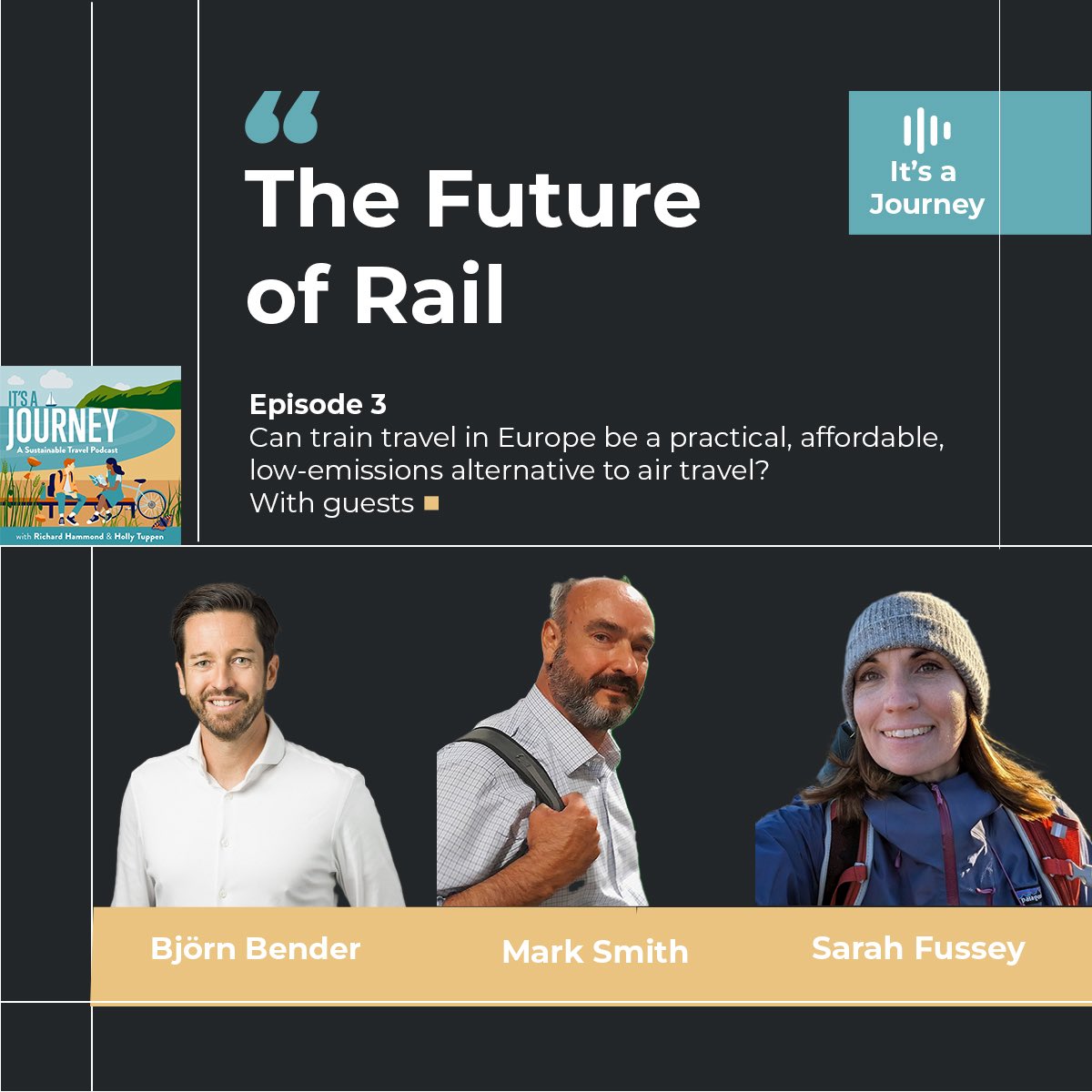 Richard Hammond (@rgehammond) on Twitter photo Can train travel in Europe be a practical, affordable, low-emissions alternative to air travel? Hear <a href="/seatsixtyone/">The Man in Seat 61</a> Bjorn Bender, CEO of RailEurope & Sarah Fussey of Inntravel in the latest episode of It's a Journey podcast Can train travel in Europe be a practical, affordable, low-emissions alternative to air travel? Hear <a href="/seatsixtyone/">The Man in Seat 61</a> Bjorn Bender, CEO of RailEurope & Sarah Fussey of Inntravel in the latest episode of It's a Journey podcast