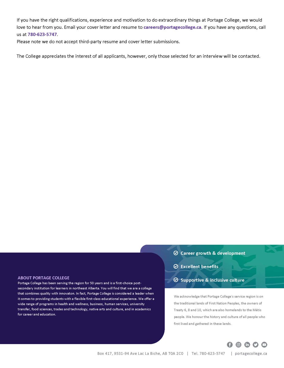 Portage College is seeking highly motivated individuals to teach in-person courses for our Environmental Technology program. Details: bit.ly/460Y032