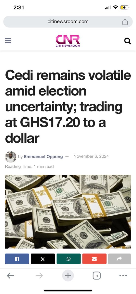 CheEsquire's tweet image. 1. Nov 12, 2024. $1: Gh¢ 17
2. October 31, 2024. $1: Gh¢ 17
3. Nov 6, 2024. $1: Gh¢  17.20

Don’t let NPP gaslight you!