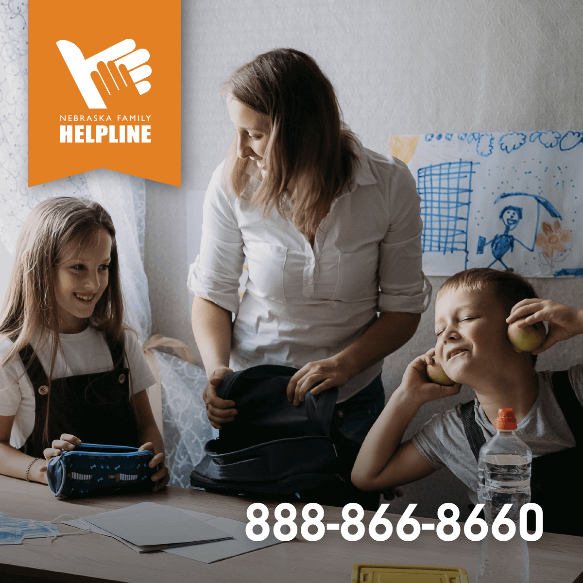 Back-to-school is around the corner and helping kids ease into it now makes a big difference later.

Need a little backup? The trained counselors at Nebraska Family Helpline are here 24/7. 888-866-8660. Any problem. Any time.