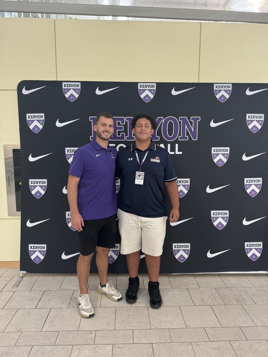 Today I had a great time visiting <a href="/KenyonFootball/">Kenyon Football</a> loved the school the football facility and the community around it can’t wait to come back in the fall for a game day visit <a href="/Coach_Cattrell/">Blake Cattrell</a> <a href="/IanMGood/">Ian Good</a> Thank you for everything