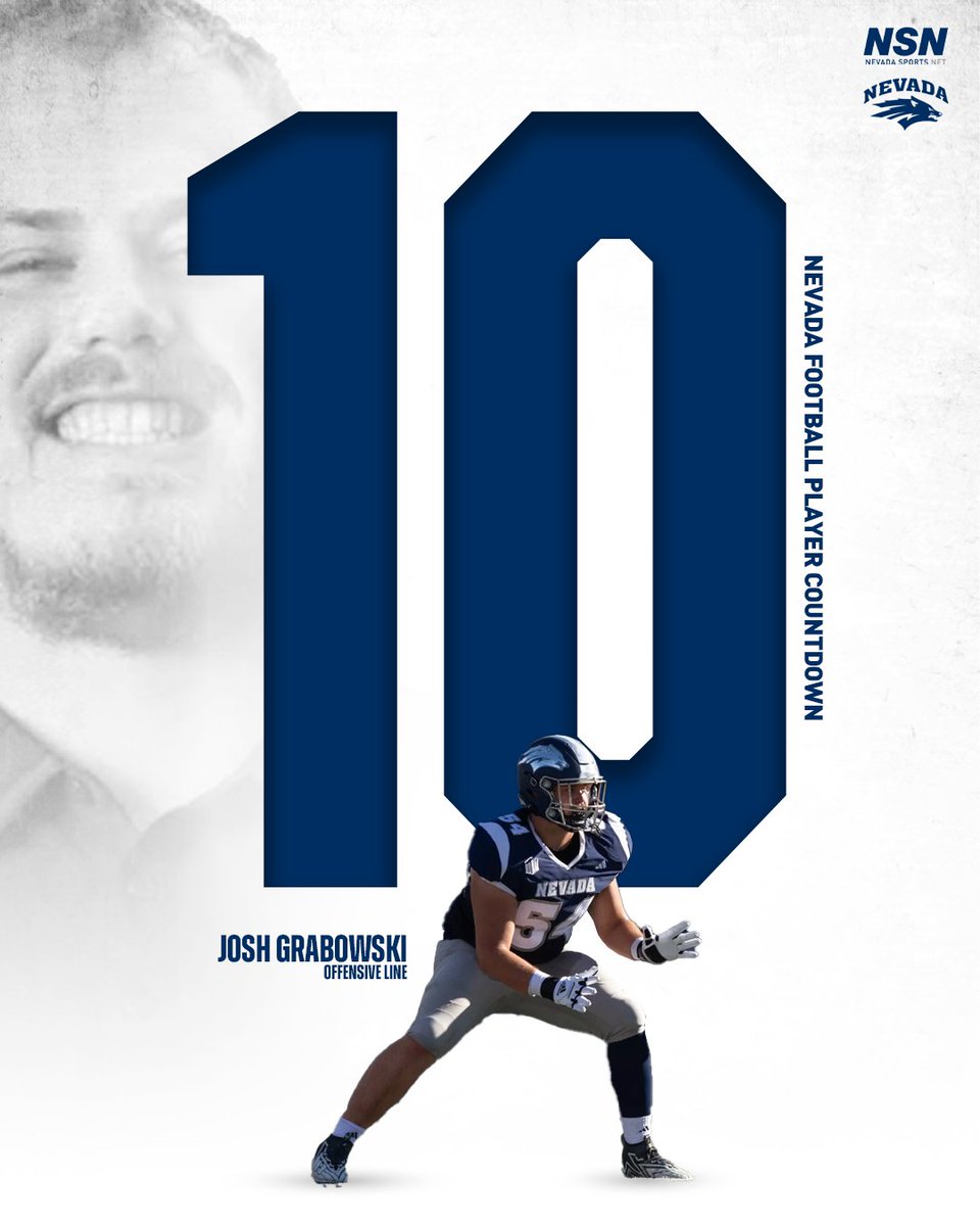 NevadaSportsNet's tweet image. We're counting down to Nevada Football's season opener by highlighting the Pack’s most important players for 2025.

At No. 10: Offensive lineman Josh Grabowski, who appeared in 12 games last season, making 7 starts 🐺