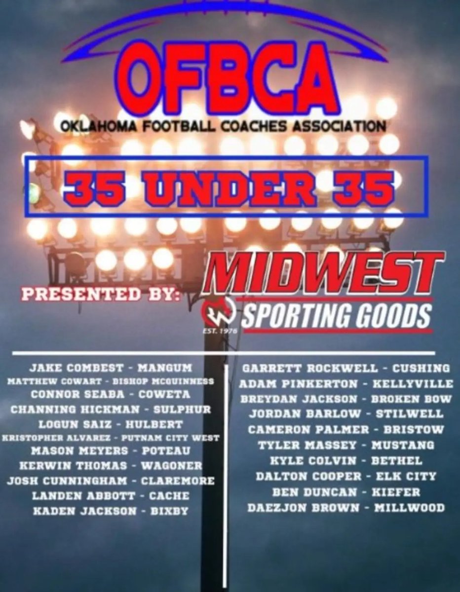 Congrats to our OC <a href="/CoachMasonMyers/">Mason Myers 🏴‍☠️</a> for being named to the OFBCA 35u35 award! We are proud of you brother!!