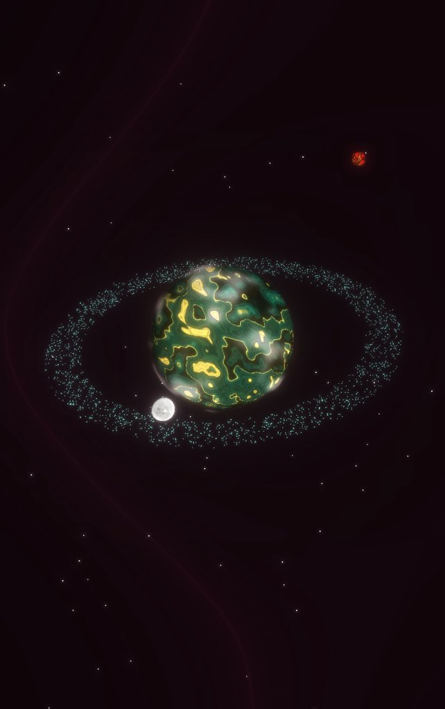 🚨 Exciting news, Planetarians! 🪐

Introducing *Zarathor* 🌍✨ This rugged alien world, shrouded in mystery, features swirling green and yellow landscapes and a faint cosmic dust ring. Zarathor hints at secrets of an ancient extraterrestrial civilization. Check it out!