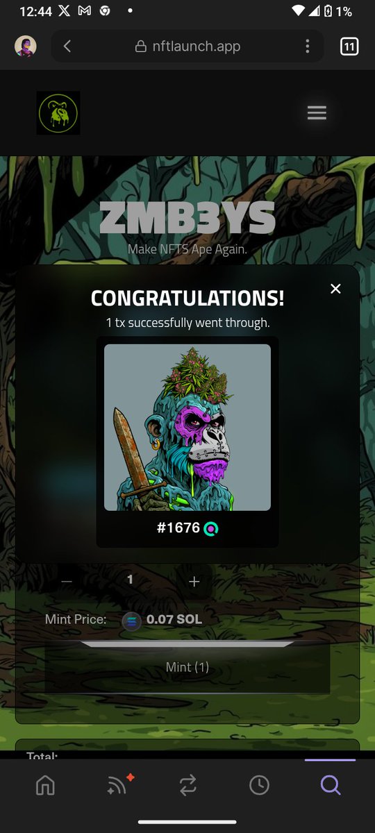 Savagekush87 (@savageaf87) on Twitter photo <a href="/LunardollzNft/">✨The LunarVerse ☄️</a> LFG won .1 Sol
Minted this dope ass ganja head flower
Thanks everyone <a href="/luckysol777/">Lucky 🍀</a> <a href="/TADIGITAL1/">Taddy</a> <a href="/WesleyMFSnipes/">Wesley MF Snipes</a> <a href="/mnk3ylabs/">MNK3YS</a> <a href="/LunardollzNft/">✨The LunarVerse ☄️</a> <a href="/LunardollzNft/">✨The LunarVerse ☄️</a> LFG won .1 Sol
Minted this dope ass ganja head flower
Thanks everyone <a href="/luckysol777/">Lucky 🍀</a> <a href="/TADIGITAL1/">Taddy</a> <a href="/WesleyMFSnipes/">Wesley MF Snipes</a> <a href="/mnk3ylabs/">MNK3YS</a> <a href="/LunardollzNft/">✨The LunarVerse ☄️</a>