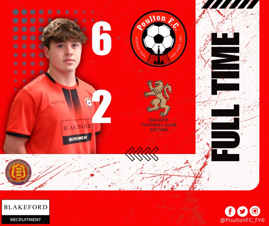 FULL TIME SCORE

Poulton Res 6
<a href="/Galgatefc/">Galgate FC</a> 2

#poultonfc🔴⚫️ | #UTP | #FY6ers | #FullTime