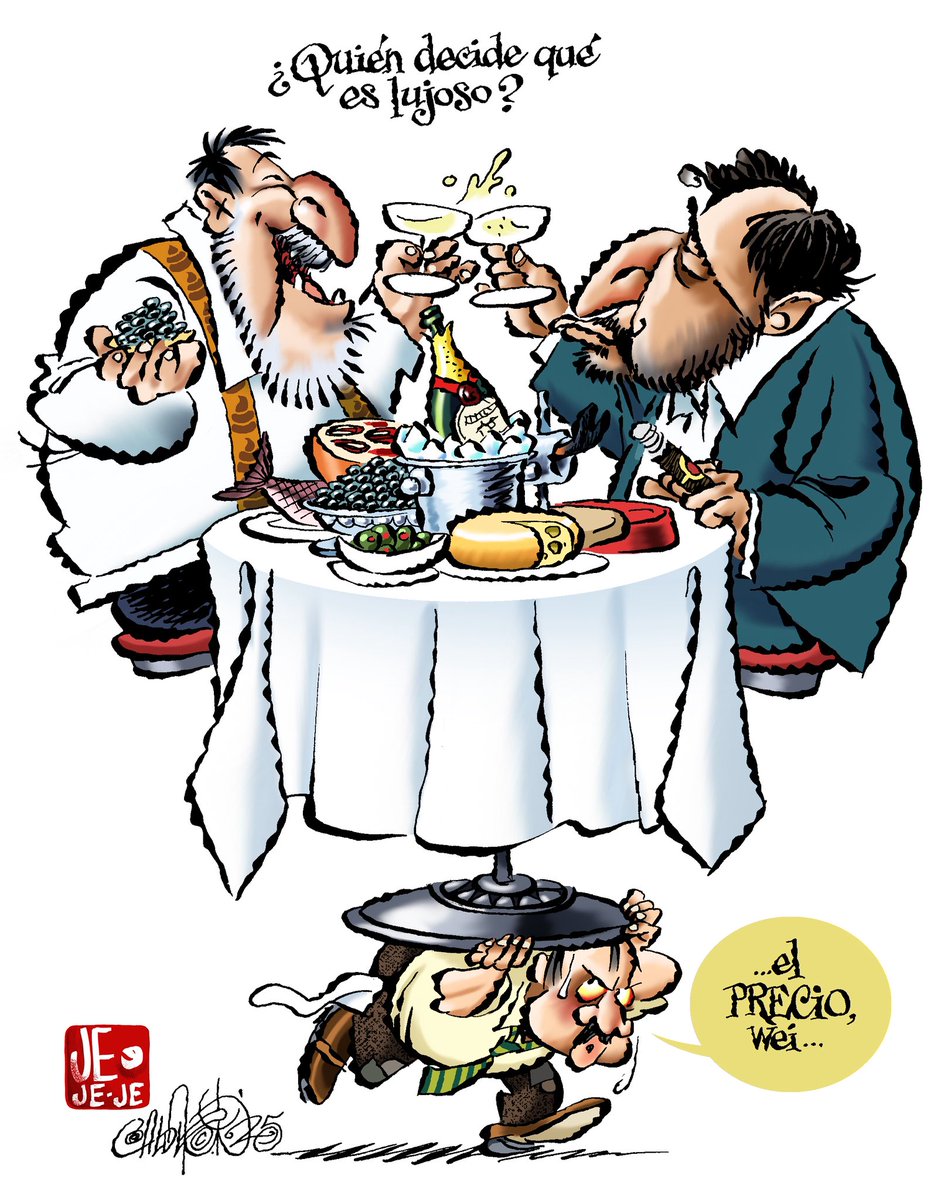 Jejeje (@jejejepolitico) on Twitter photo Algunos debaten qué es el lujo:
si el apellido, la marca… o el nivel de conciencia.
Otros, en cambio, nos queda bien clarito:
es todo eso que pagamos a ellos sin que nos pregunten.
Por <a href="/CartonCalderon/">PacoCalderónCartones🇲🇽❤️🇺🇦❤️🇮🇱</a>
#jejejepolitico Algunos debaten qué es el lujo:
si el apellido, la marca… o el nivel de conciencia.
Otros, en cambio, nos queda bien clarito:
es todo eso que pagamos a ellos sin que nos pregunten.
Por <a href="/CartonCalderon/">PacoCalderónCartones🇲🇽❤️🇺🇦❤️🇮🇱</a>
#jejejepolitico