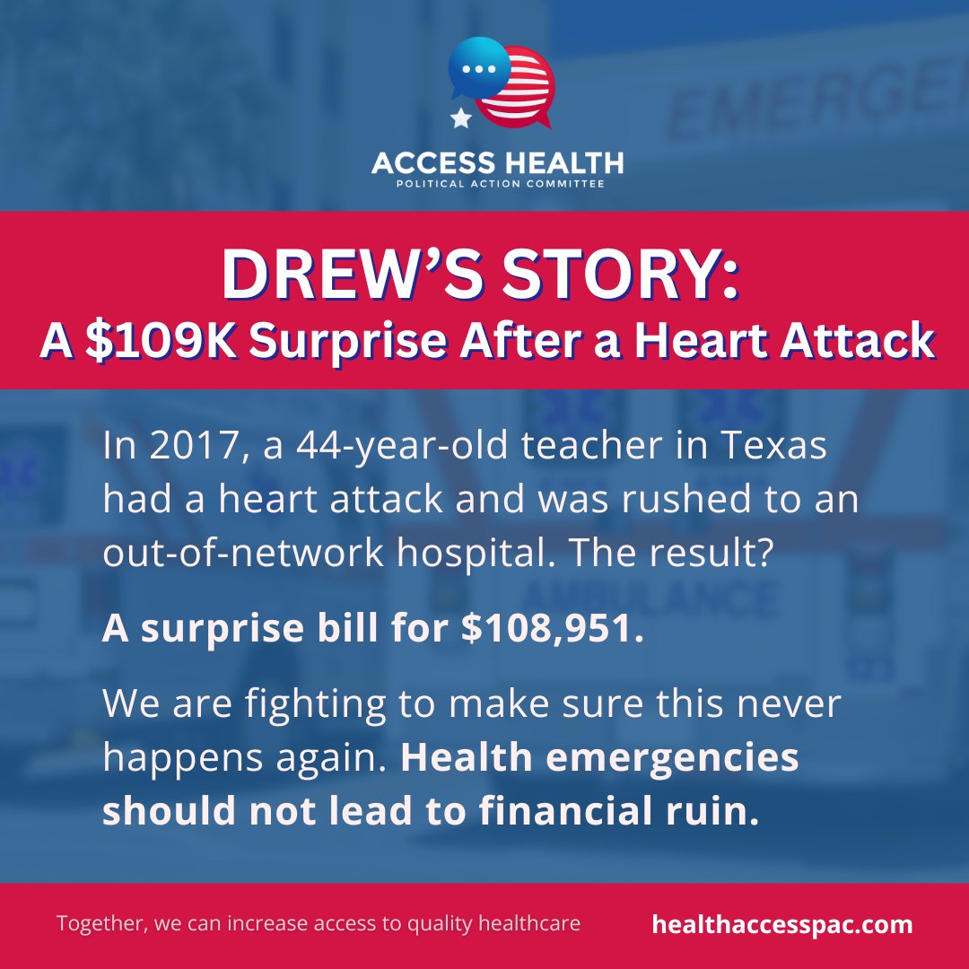 healthaccesspac's tweet image. Stories like Drew’s shouldn’t exist. We’re pushing for legislation to make affordable insurance available to everyone. Be part of the change at: healthaccesspac.com

#HealthAccessPAC #AccessToCare #HealthInsuranceForAll