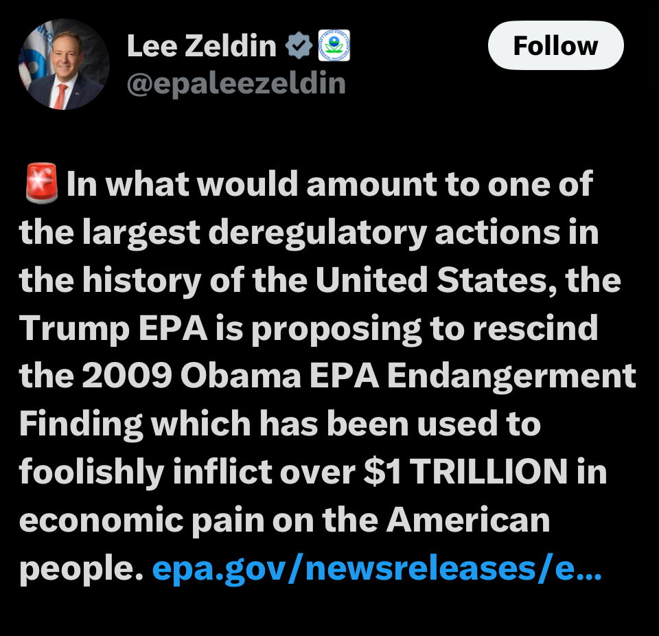 Major news from EPA.  Run the coal plants and build some more!
Great news for the nation’s coal miners!