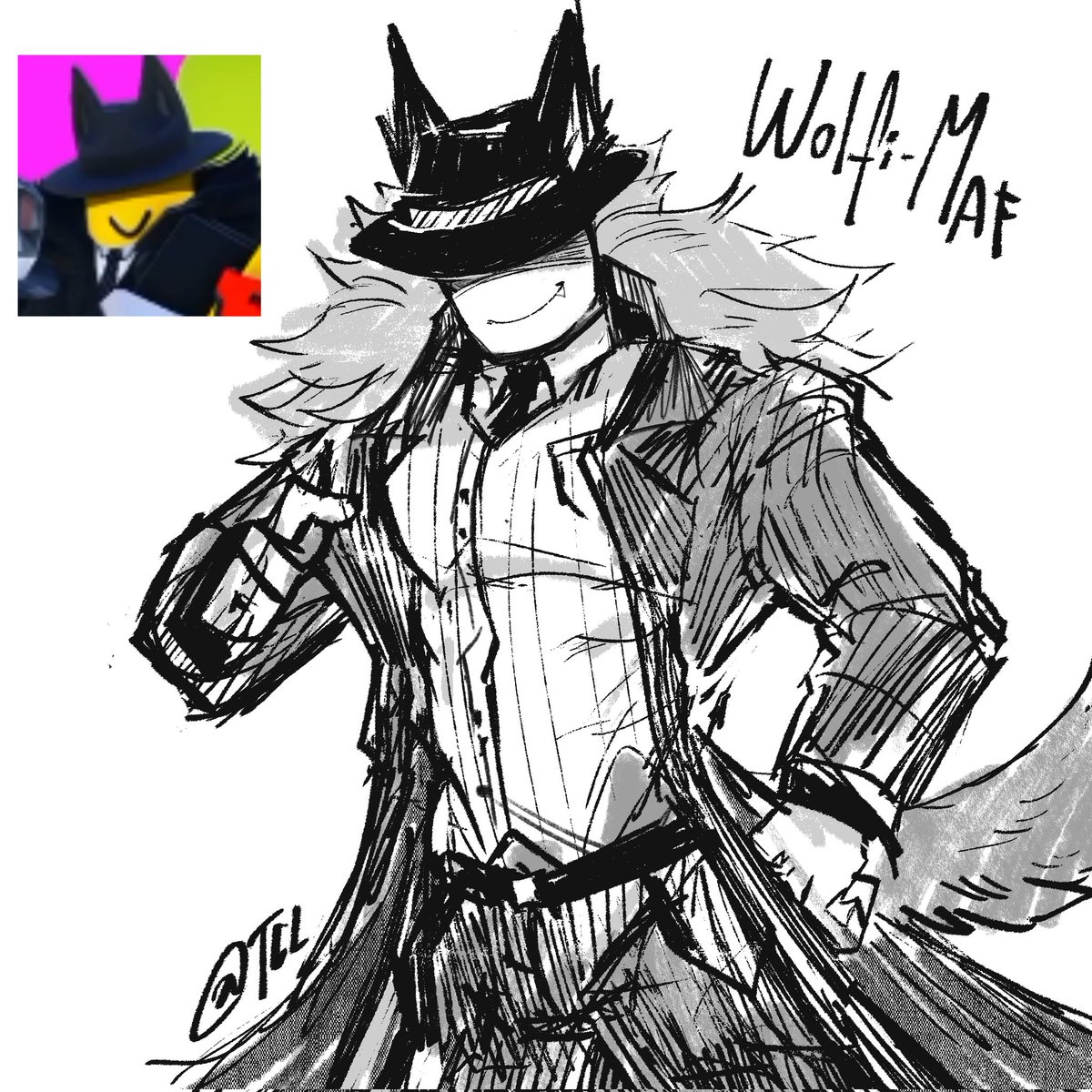 thecatlupe's tweet image. ✧ Hi, I&apos;ll be out of the house today so I&apos;ll leave these sketches of my Mafi&apos;s wolf skin in Roblox 🍕🐈 (Later i&apos;ll keep going with the Q&amp;amp;A)

Also, he has a ship with a Neko Elliot skin lol 🙀

#pizzadebt #Forsaken #mafioso #elliot