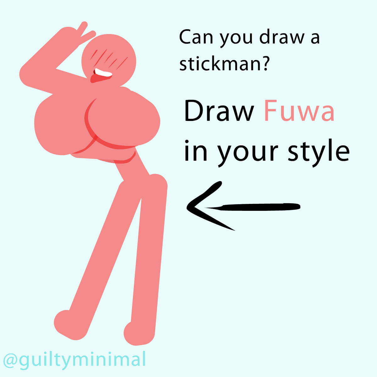 GuiltyMinimal's tweet photo. Anyone can draw a stickfigure, lets see yours 👍 I wanna see how you guys will draw Fuwa in your style! https://t.co/BKvSjKvXzf
