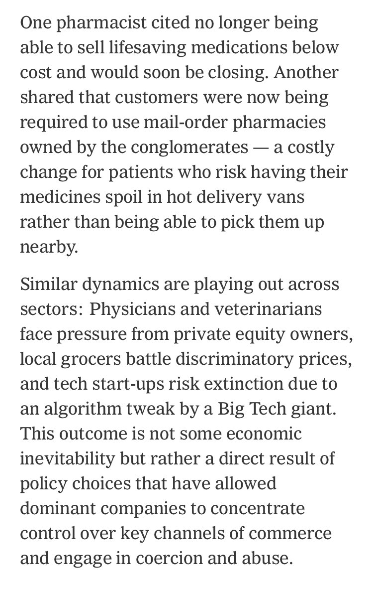 Lina Khan (@linamkhan) on Twitter photo Many small businesses face common struggles: unfavorable contract terms, unavoidable junk fees, unequal access to credit, complex rules skewed to favor big business, and markets increasingly dominated by giant gatekeepers.
New <a href="/nytimes/">The New York Times</a> piece explains why winning back small Many small businesses face common struggles: unfavorable contract terms, unavoidable junk fees, unequal access to credit, complex rules skewed to favor big business, and markets increasingly dominated by giant gatekeepers.
New <a href="/nytimes/">The New York Times</a> piece explains why winning back small