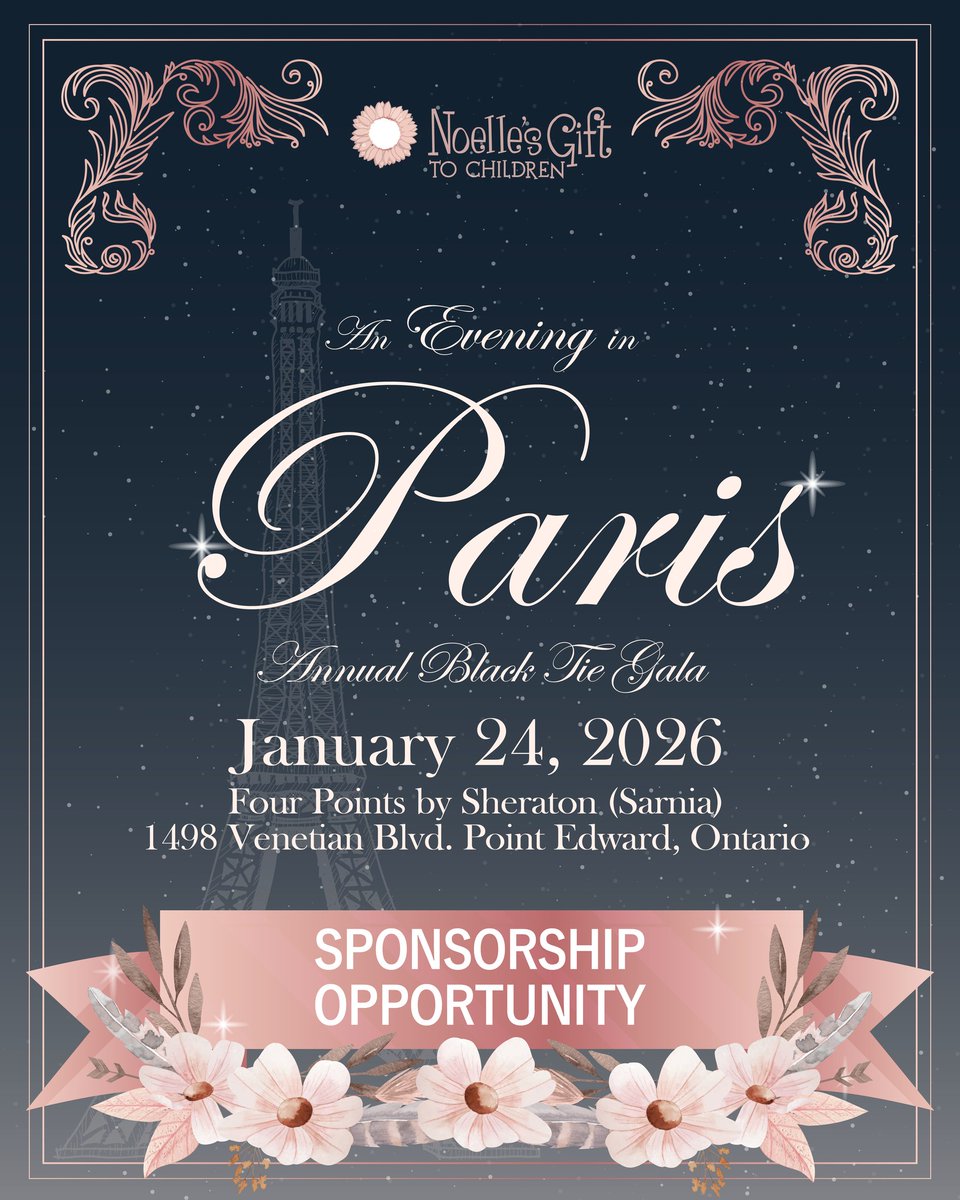 Calling all local businesses! Support the 2026 Noelle’s Gift Gala and help give every child the chance to grow up great. 💫 Become a sponsor today: bit.ly/3Hgxf09 #Sarnia #SarniaLambton #NoellesGift