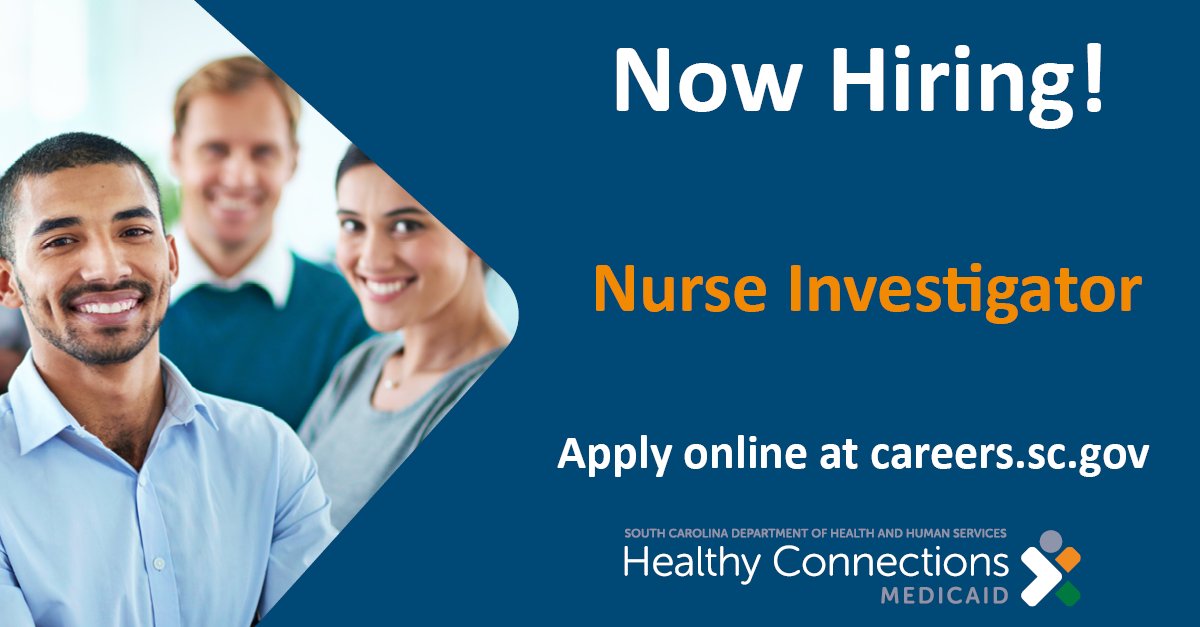 Job alert! SCDHHS is looking for a registered nurse, non-institutional (nurse investigator) who will identify fraud, waste and abuse in the Medicaid program by reviewing post-paid claims in a non-clinical setting. Applications close Aug. 28. Apply: tinyurl.com/2t5kwz4a.