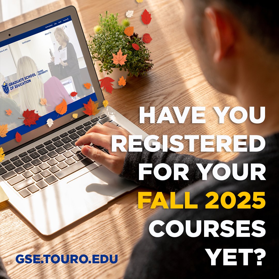 📷 Fall 2025 Registration is Open!
At #TouroGSE, prepare to teach in NYC classrooms, impact diverse communities, and grow as an educator. Don’t wait—courses are filling fast! Schedule with your advisor today. 📷
gse.touro.edu/admissions--ai…
#FutureEducators #TeachingInNYC