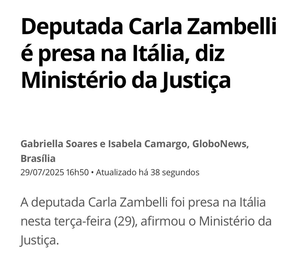 Carla Zambelli presa, grande dia 🇧🇷