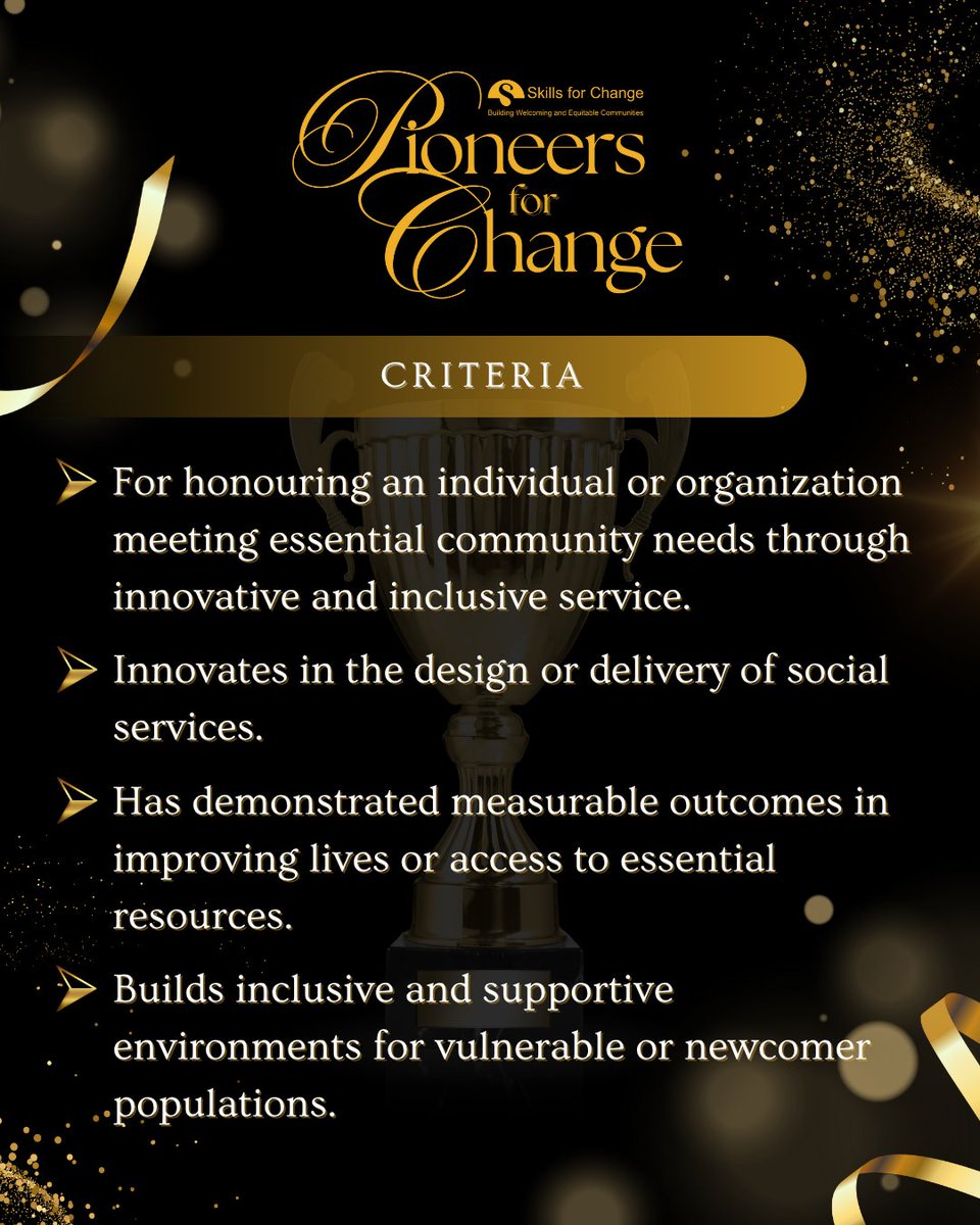 Know someone transforming lives through social services?
Nominate them for the Social Services Leader Award at the 2025 Pioneers for Change Gala!

📅 Gala: Oct 23 | 🗓️ Deadline: Sept 15
🔗 Submit your nomination: ow.ly/Oj6b50WwZXh

#SocialImpact #ImmigrantExcellence