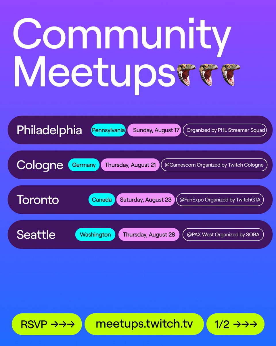 August is just around the corner and with it a whole new set of MeetUps, powered by Twitch. 

Jump into Q&amp;As, meet friends new and old, chat with Ambassadors and Unity Guild members, and much more.

Be a part of these events hosted by the community, for the community.