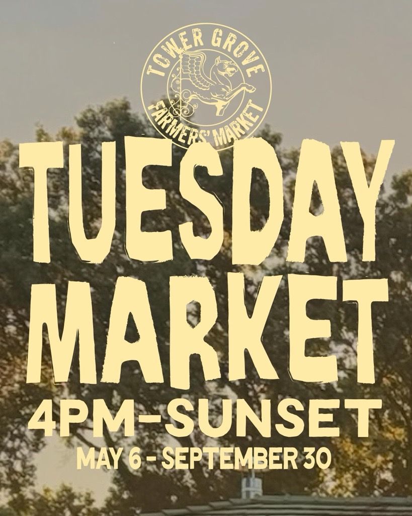 The Tower Grove Farmers’ Market is TODAY!  See you at 4 PM!
For more information, visit tgfarmersmarket.com.