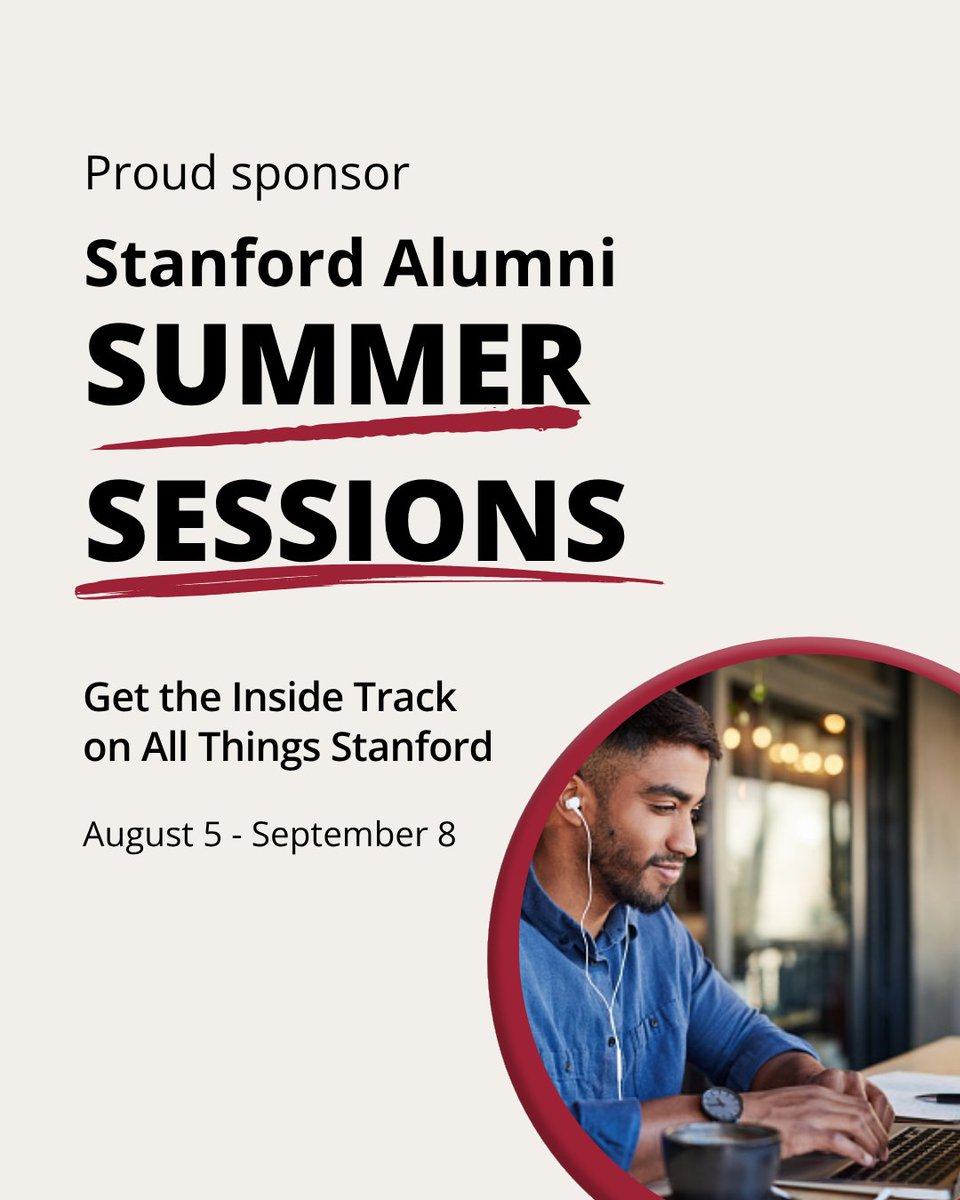 Stanford Federal Credit Union is proud to be the presenting sponsor of the Stanford Alumni Association’s Summer Sessions—a series of online events for Stanford alums around the world! alumni.stanford.edu/events/summer-…