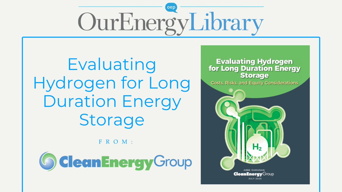 This Clean Energy Group report contains new analysis evaluating the feasibility of hydrogen power plants as long-duration energy storage resources, based on cost competitiveness as well as equity and environmental impacts.  
ourenergypolicy.org/resources/eval…
