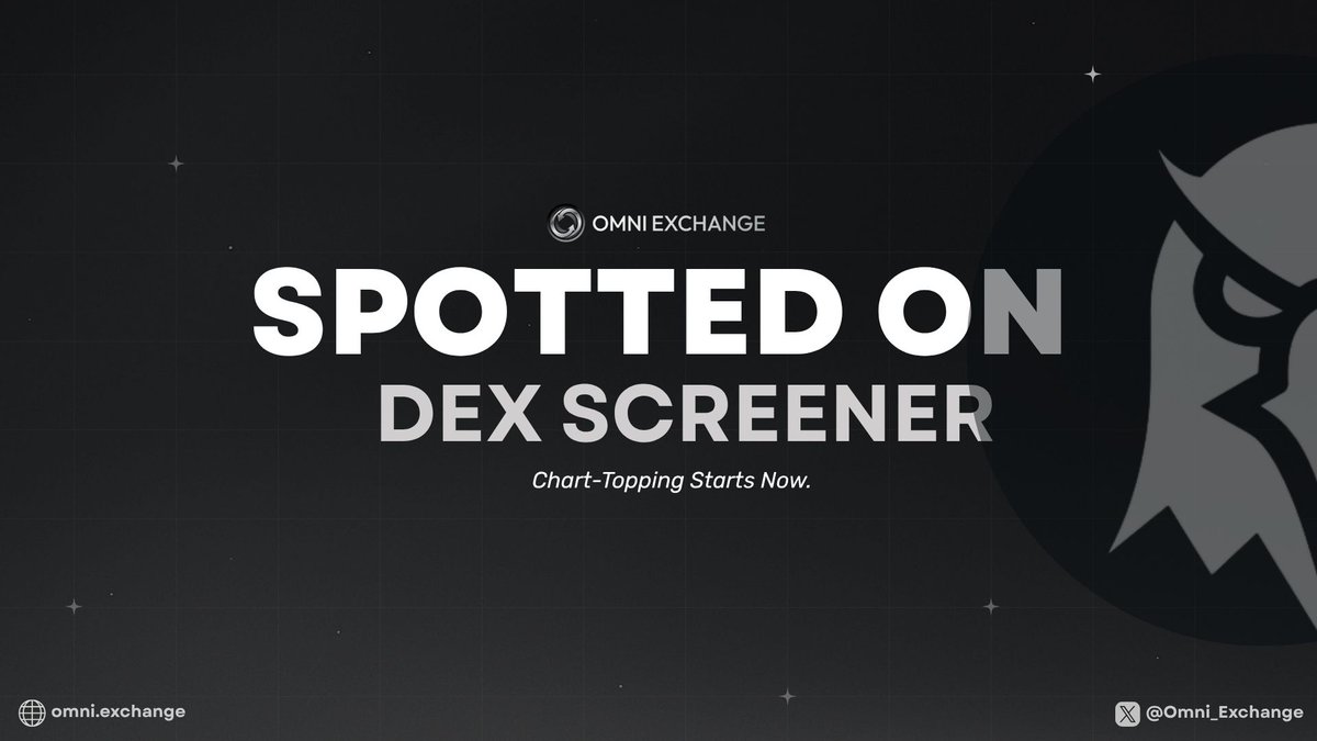 Omni Exchange (@omni_exchange) on Twitter photo Omni Exchange is now on <a href="/dexscreener/">DEX Screener</a>!
Our DEX and $OMNI token are officially listed.
Track us in real-time. Pull up the charts, watch the volume and follow the journey.📊🚀 Omni Exchange is now on <a href="/dexscreener/">DEX Screener</a>!
Our DEX and $OMNI token are officially listed.
Track us in real-time. Pull up the charts, watch the volume and follow the journey.📊🚀
