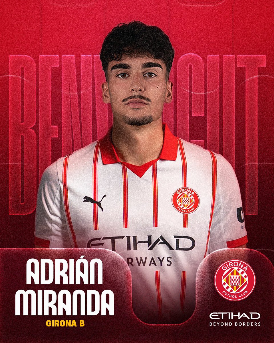❤️🤍 𝐁𝐄𝐍𝐕𝐈𝐍𝐆𝐔𝐓, 𝐀𝐃𝐑𝐈𝐀́𝐍!

✍️ Adrián Miranda s'incorpora al Girona B. El jugador, de 22 anys, arriba procedent del Cádiz.

#OrgullGironí #GFCAcadèmia
