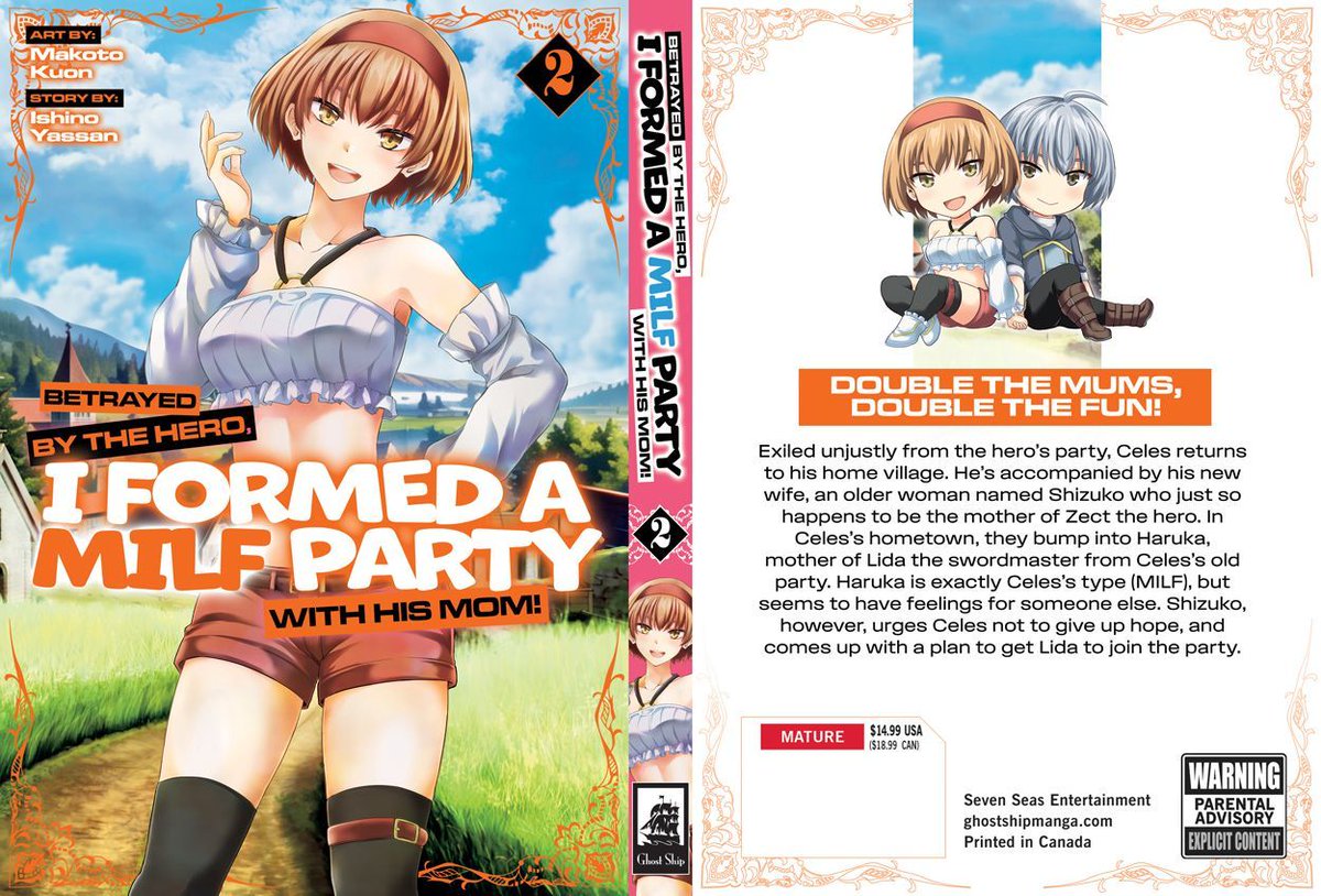 gomanga's tweet photo. BETRAYED BY THE HERO, I FORMED A MILF PARTY WITH HIS MOM! (MANGA) Vol. 2 (For Mature readers, Ghost Ship imprint)

Get ready for hot moms and revenge in this fantasy isekai tale!

Out today in print/digital! See RETAILERS section:
https://t.co/hHRVIa4PSA https://t.co/HRYkQtI4XJ