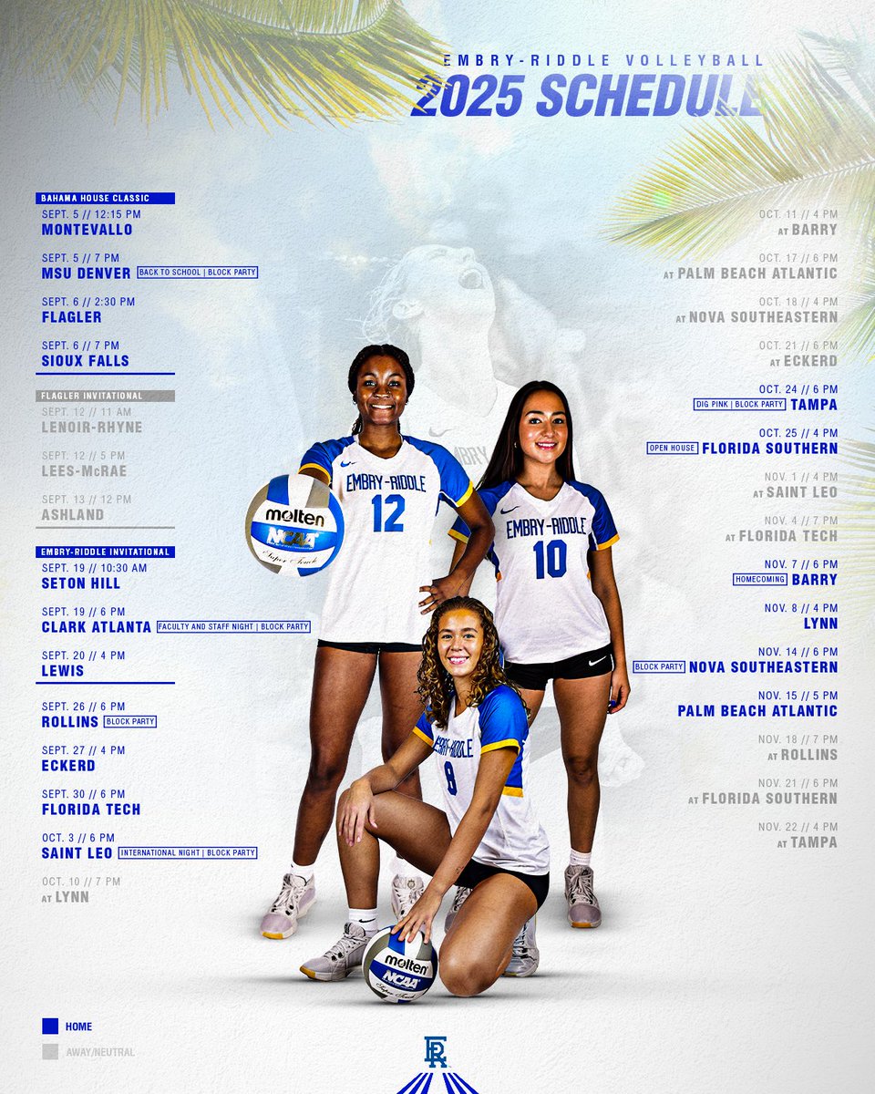 We've got the 2️⃣0️⃣2️⃣5️⃣ @erau_volleyball schedule 🙌

#GoERAU #DaytonasHometownTeam