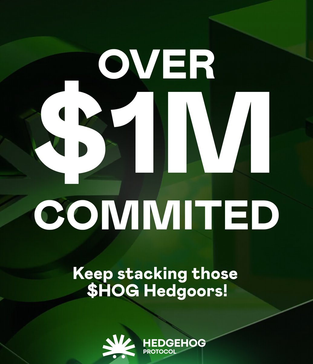 Soft Staking smashed past $1M in under 6 hours 🤯
Now less than $500k left before Epoch 1 caps out.

No lock-up. No transfer.
Just sign &amp; hold to start farming $HOG.

Once it fills, Epoch 2 begins with lower rewards.
👉 bootstrap.thehedgehog.io