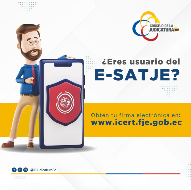 Descubre cómo el #SATJE puede facilitar tus trámites judiciales. Ingresa a la página web del Consejo de la Judcatura funcionjudicial.gob.ec y conoce más sobre la Oficina de Gestión Judicial Electrónica.