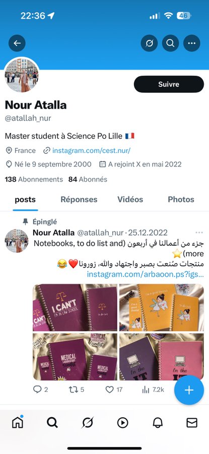 🔴 ALERTE INFO | Nour Attalah, Palestinienne réfugiée en France vivant dans l'appartement du directeur de SciencesPo Lille, avait reposté un message d'ADOLF HITLER appelant à TUER LES JUIFS PARTOUT sur son compte twitter.