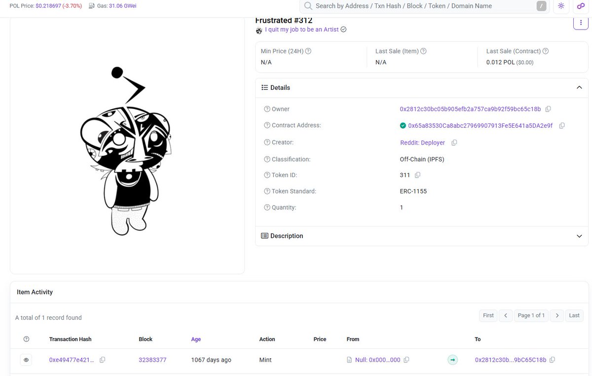 What's the first thing that comes to your mind when you hear the word Polygon?  

Is it $MATIC ? $POL ?   

I'll go first, for me it's "home" because it was the first blockchain I had minted an NFT on AND it was easy to use   

First NFT👇(Reddit avatar)