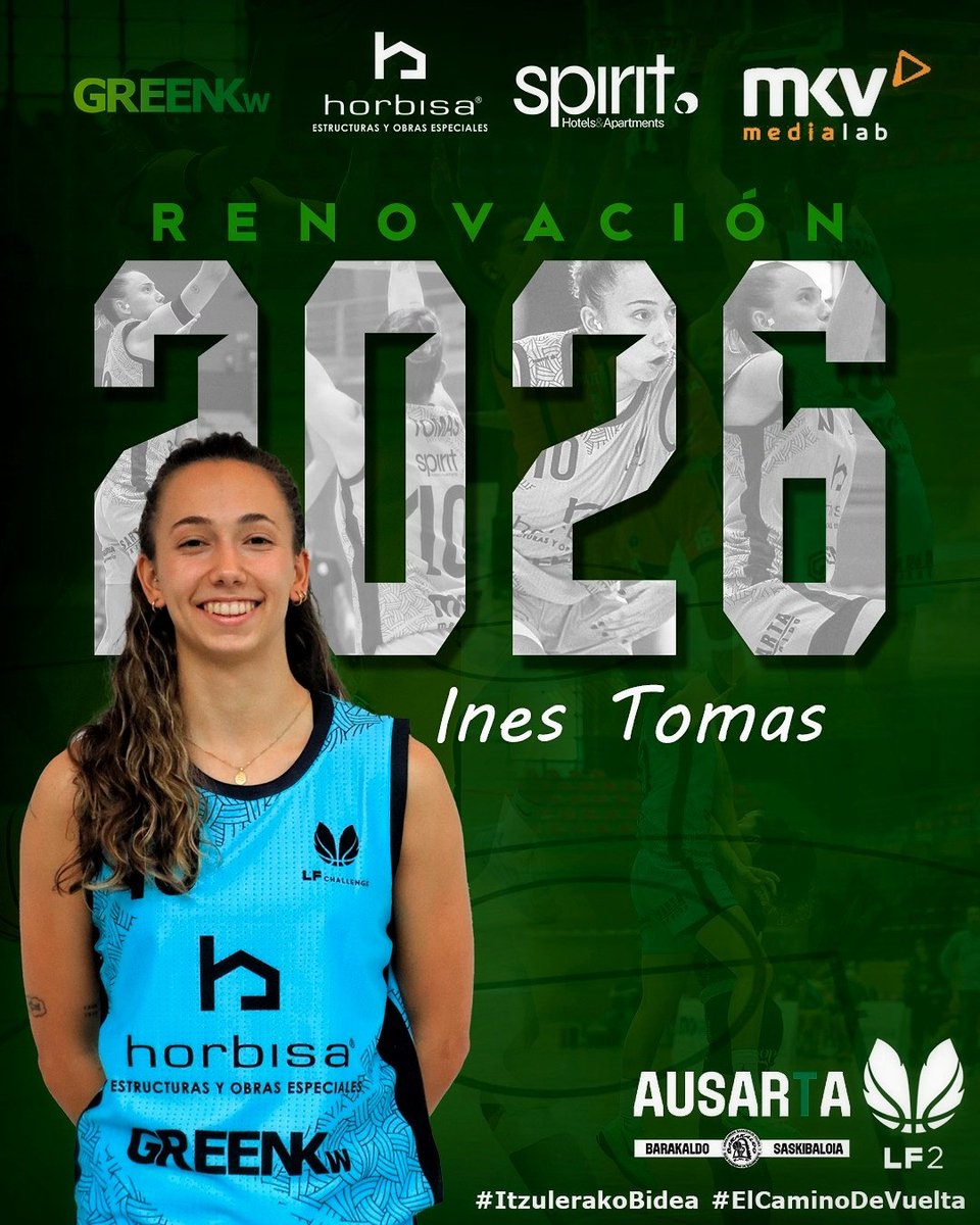 HORBISA SPIRIT GREENKW BARAKALDO (@barakaldo__est) on Twitter photo Queremos más 💎🔟
🔝 Nada mejor que un año más de Inés Tomás en el Horbisa Spirit GreenKW Barakaldo
🫡 El segundo capítulo de nuestra historia va a ser para el recuerdo <a href="/inestomas10/">Inés Tomás</a>
🫶🏻 Zure ausardia, distira eta kemena, Lasesarren berriz
#ItzulerakoBidea Queremos más 💎🔟
🔝 Nada mejor que un año más de Inés Tomás en el Horbisa Spirit GreenKW Barakaldo
🫡 El segundo capítulo de nuestra historia va a ser para el recuerdo <a href="/inestomas10/">Inés Tomás</a>
🫶🏻 Zure ausardia, distira eta kemena, Lasesarren berriz
#ItzulerakoBidea