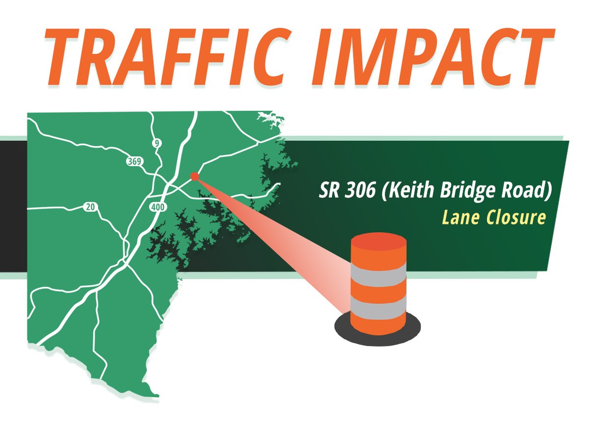 Commuters can expect a single lane closure on Keith Bridge Road north of Shadburn Road for approximately two weeks (weekdays) beginning Wednesday, July 30, between 9 a.m. and 4 p.m. for road pavement work.

Please use caution and follow traffic signs.