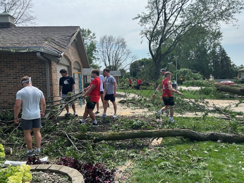 After  last night’s storm, our Raiders got to work—helping neighbors, clearing  branches, and showing what it means to lead with love. Grateful for servant-hearted students who live out our mission every day.❤️🚩 #RaidersStandOut