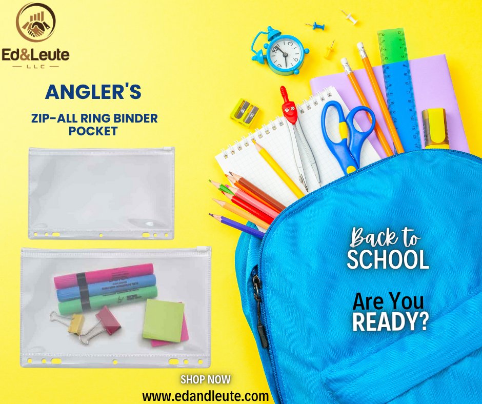 EdandLeute's tweet image. The binder pocket will safely secure your desk supplies! Keep writing instruments close by.

𝗖𝗼𝗻𝘁𝗮𝗰𝘁 𝗨𝘀
=================
🌎 edandleute.com
📞 (214) 609 7551
=================

#edandleute #ringbinder #anglers #back2school #schoolsupplies #classroomessentials