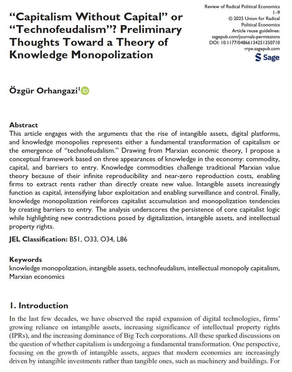 Özgür Orhangazi (@ozgur_orhangazi) on Twitter photo The short version of my discussion on knowledge monopolization will appear in the RRPE..
For access to an advance copy:
 journals.sagepub.com/doi/10.1177/04… The short version of my discussion on knowledge monopolization will appear in the RRPE..
For access to an advance copy:
 journals.sagepub.com/doi/10.1177/04…
